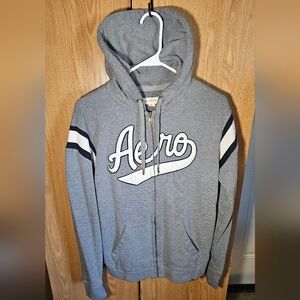 Men's Aeropostale Grey Zip-Up Sweatshirt [Medium]